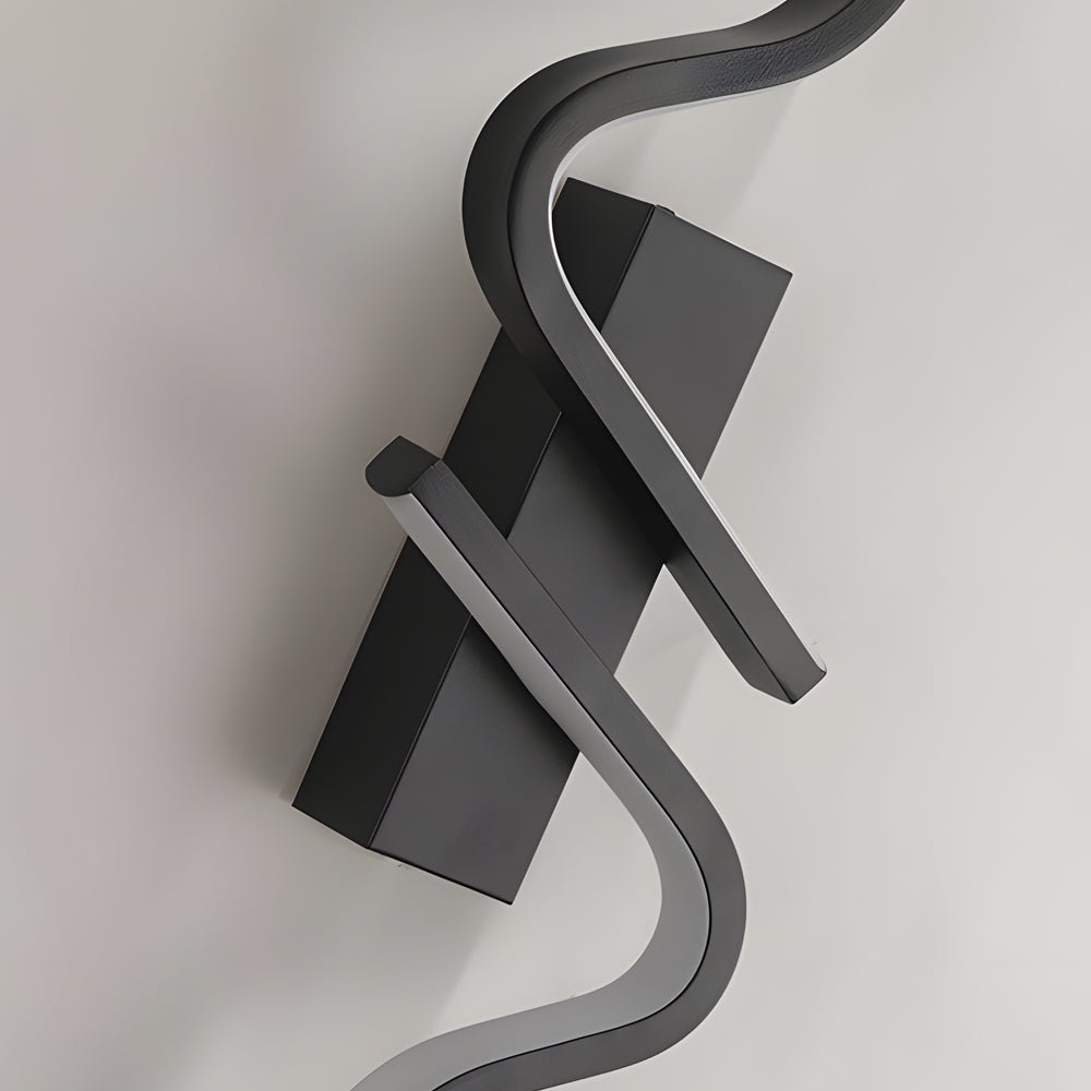 Modern Curved Wall Sconce Adjustable LED Wall Light Black Aluminum Three Color Temperatures 7
