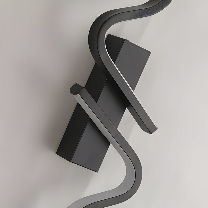 Modern Curved Wall Sconce Adjustable LED Wall Light Black Aluminum Three Color Temperatures 7