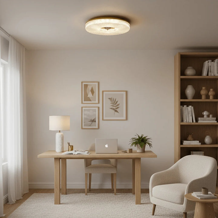 Modern LED Flush Mount Ceiling Light Aluminum Dimmable 12 Inch Diameter Energy Efficient Fixture 3
