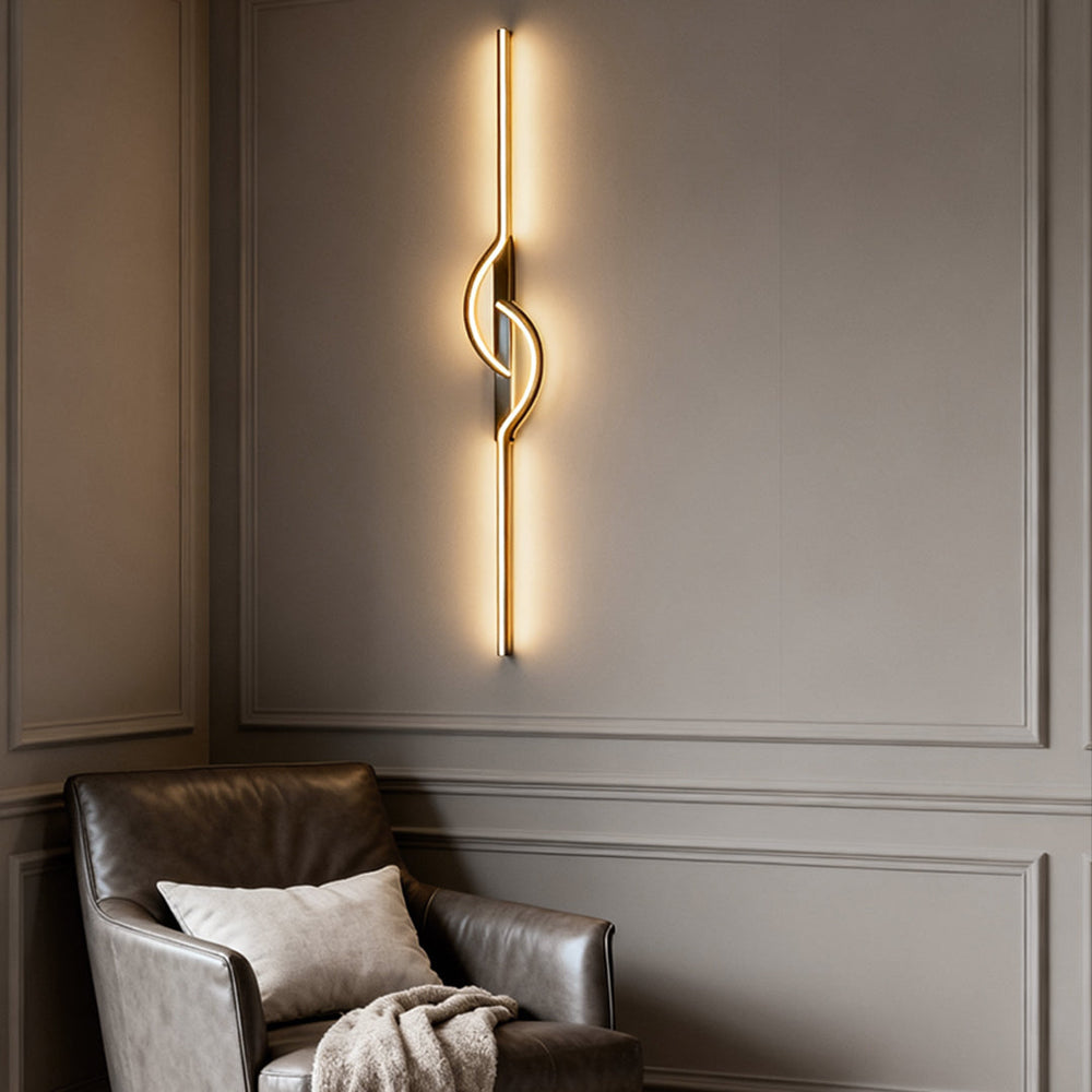 Modern Linear Wall Sconce Wall Mounted Black Aluminum LED Light with Dimmable Silicone Shade 1