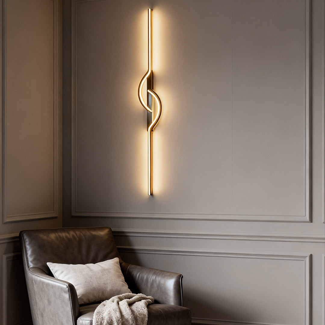Modern Linear Wall Sconce Wall Mounted Black Aluminum LED Light with Dimmable Silicone Shade 1