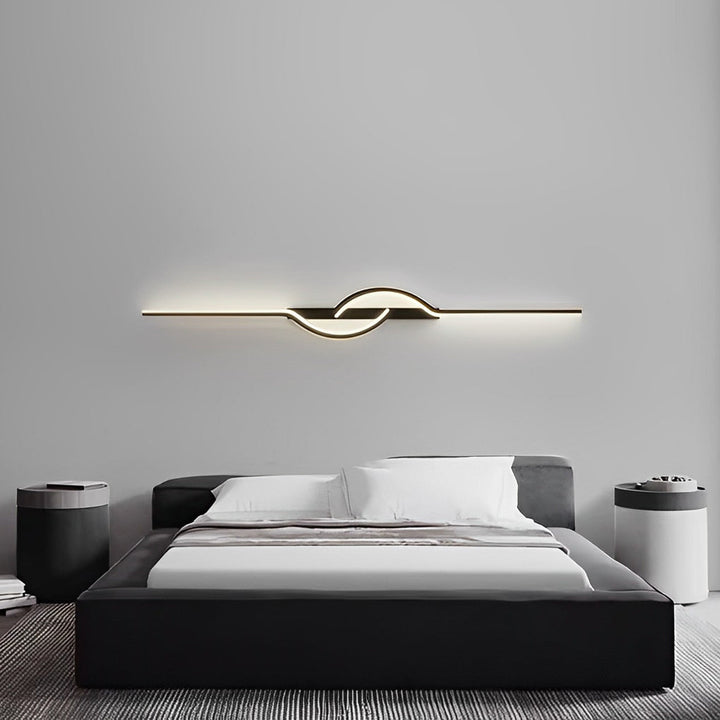 Modern Linear Wall Sconce Wall Mounted Black Aluminum LED Light with Dimmable Silicone Shade 3