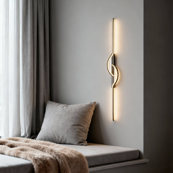Modern Linear Wall Sconce Wall Mounted Black Aluminum LED Light with Dimmable Silicone Shade 5