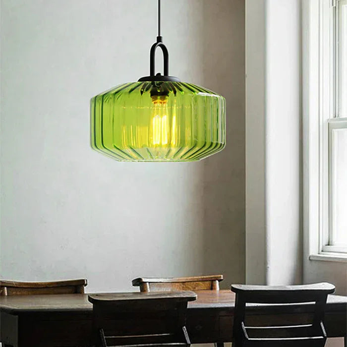Modern Nordic Pendant Light Adjustable Hanging Glass Shade Iron Construction E27 Compatible 4