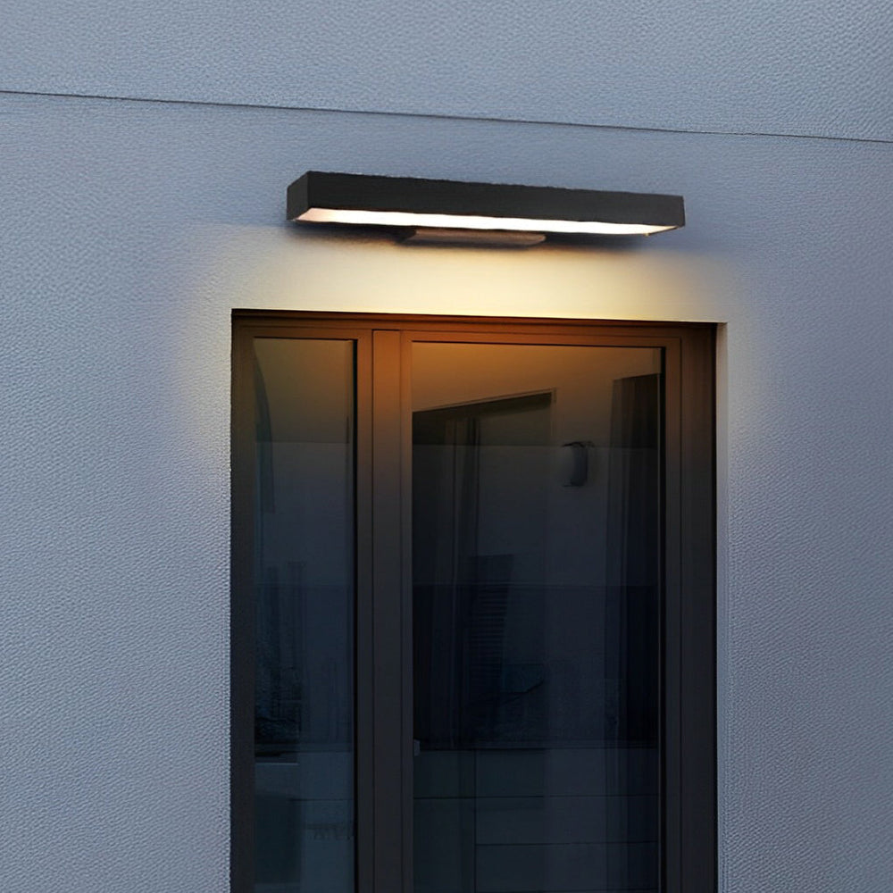 Modern Outdoor Wall Light LED Motion Sensor Wall Mounted Black Stainless Steel Rectangular 4000K IP65 0