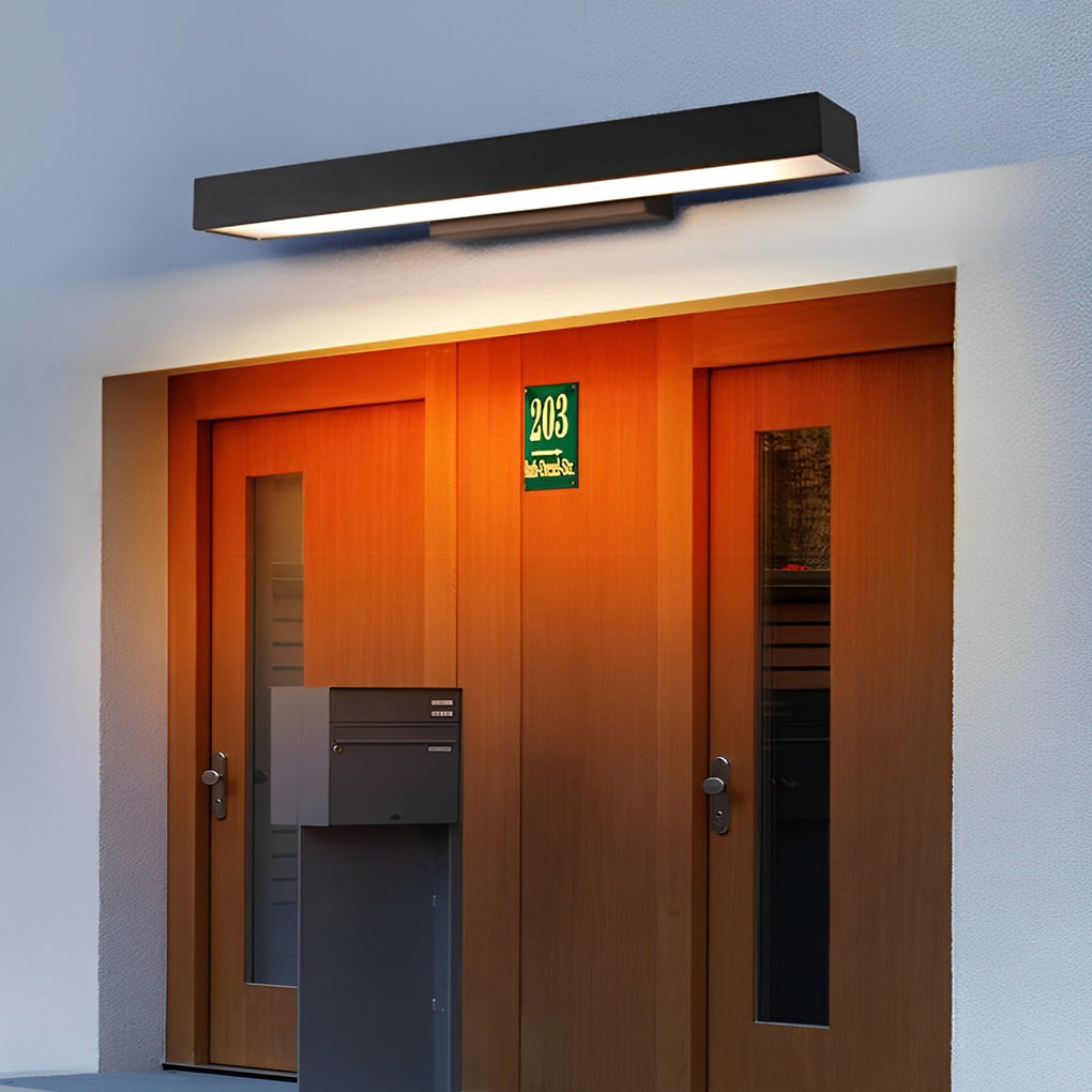 Modern Outdoor Wall Light LED Motion Sensor Wall Mounted Black Stainless Steel Rectangular 4000K IP65 5