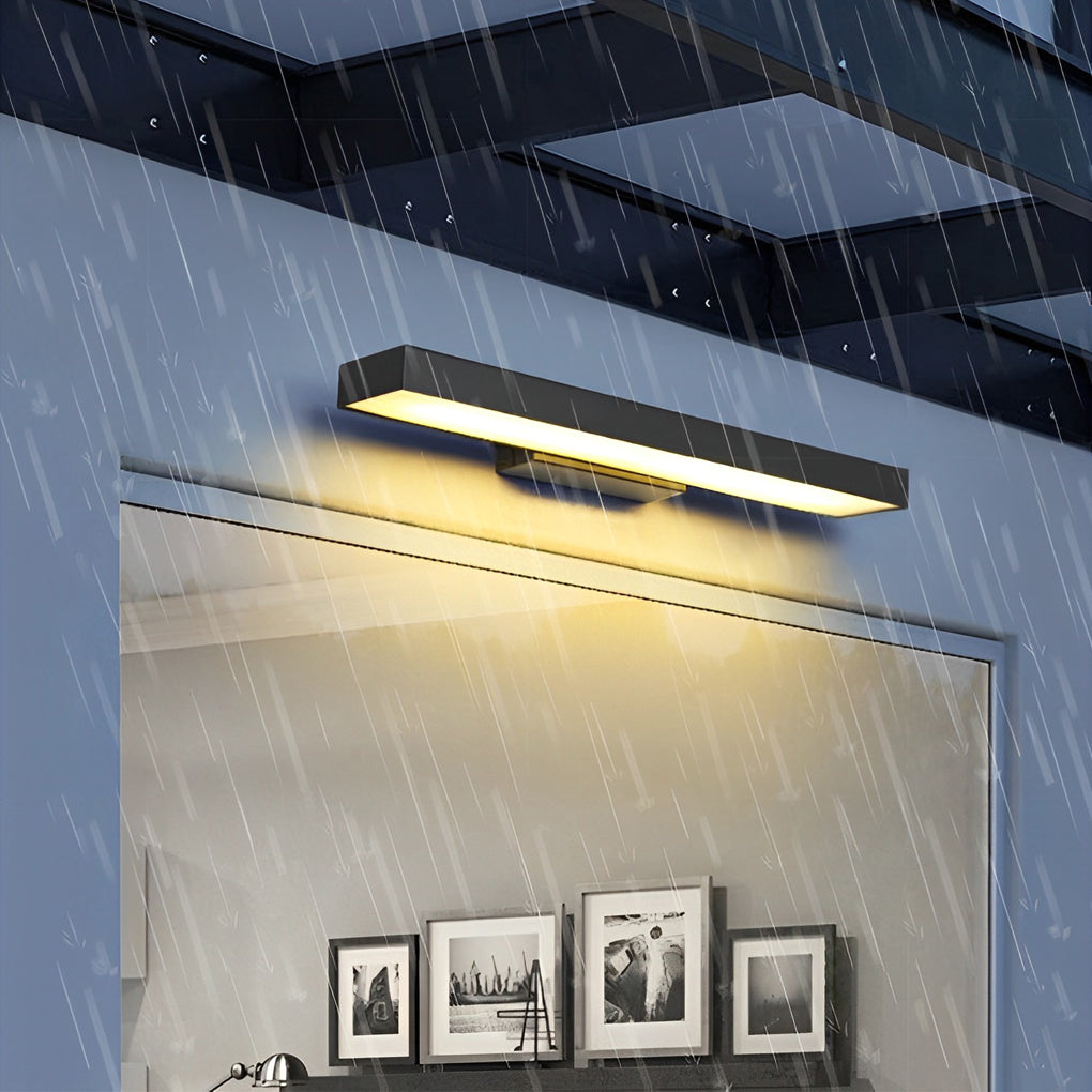 Modern Outdoor Wall Light LED Motion Sensor Wall Mounted Black Stainless Steel Rectangular 4000K IP65 6