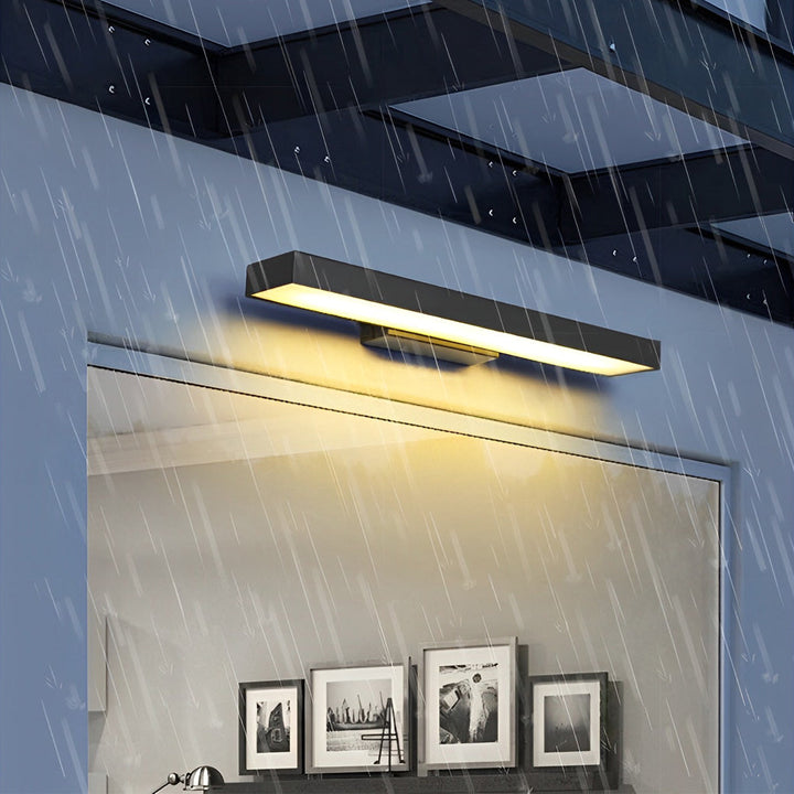 Modern Outdoor Wall Light LED Motion Sensor Wall Mounted Black Stainless Steel Rectangular 4000K IP65 6