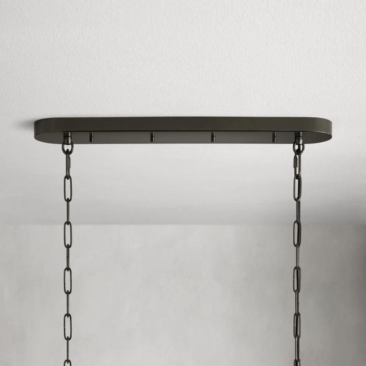Modern Oval Chandelier Light Adjustable Hanging Steel Glass Fixture with 5 or 12 Bulb Options 6
