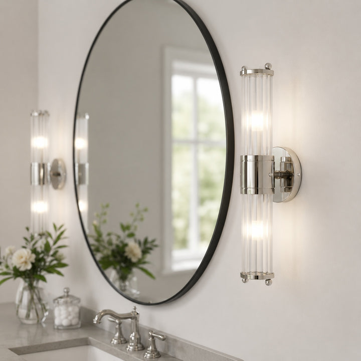 Modern Wall Sconce Glass Shade Wall Mounted Iron Chrome Gold Finish LED 3000K Warm White