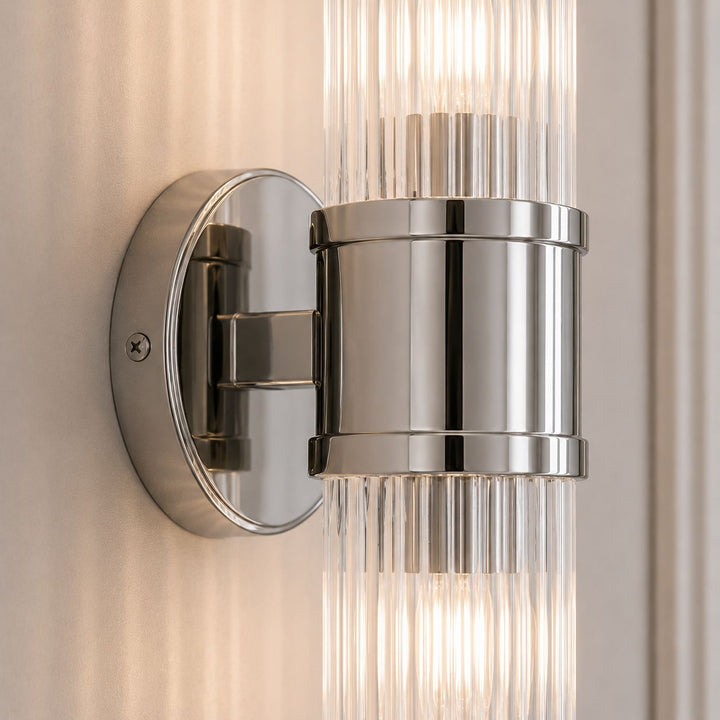 Modern Wall Sconce Glass Shade Wall Mounted Iron Chrome Gold Finish LED 3000K Warm White