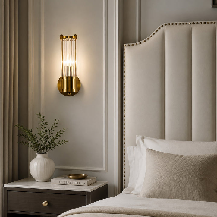 Modern Wall Sconce Glass Shade Wall Mounted Iron Chrome Gold Finish LED 3000K Warm White