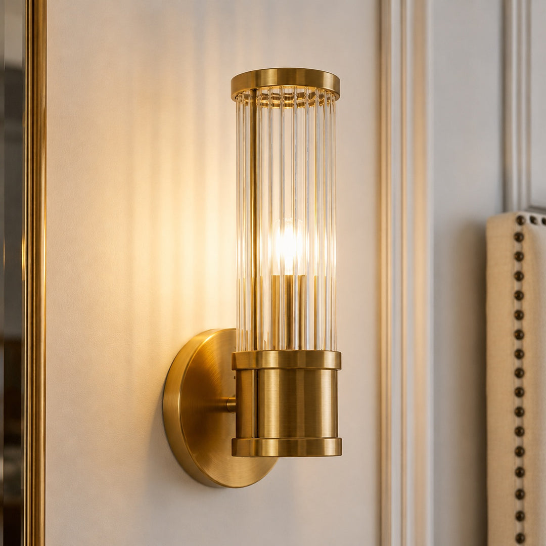 Modern Wall Sconce Glass Shade Wall Mounted Iron Chrome Gold Finish LED 3000K Warm White