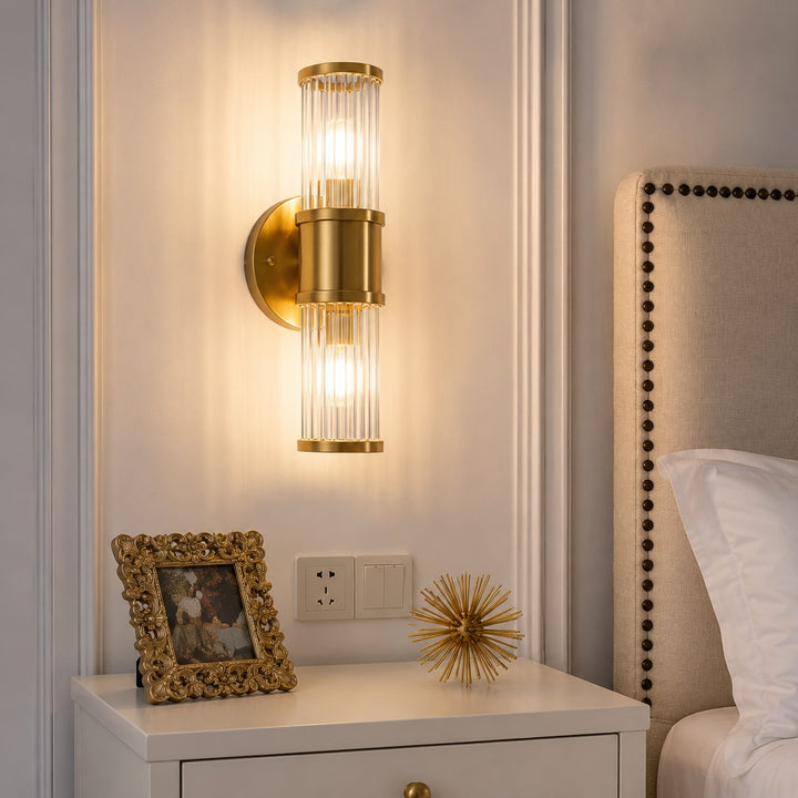 Modern Wall Sconce Glass Shade Wall Mounted Iron Chrome Gold Finish LED 3000K Warm White