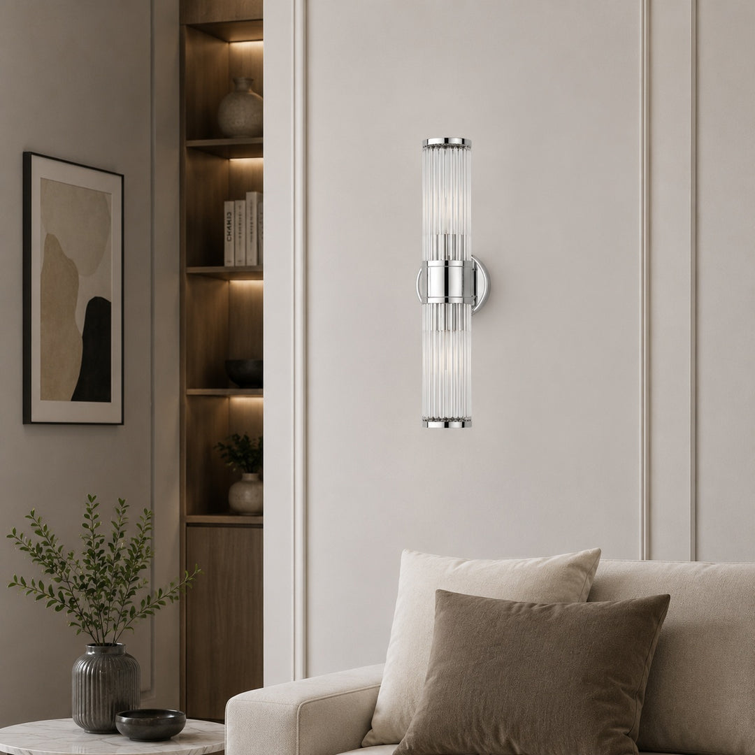 Modern Wall Sconce Glass Shade Wall Mounted Iron Chrome Gold Finish LED 3000K Warm White