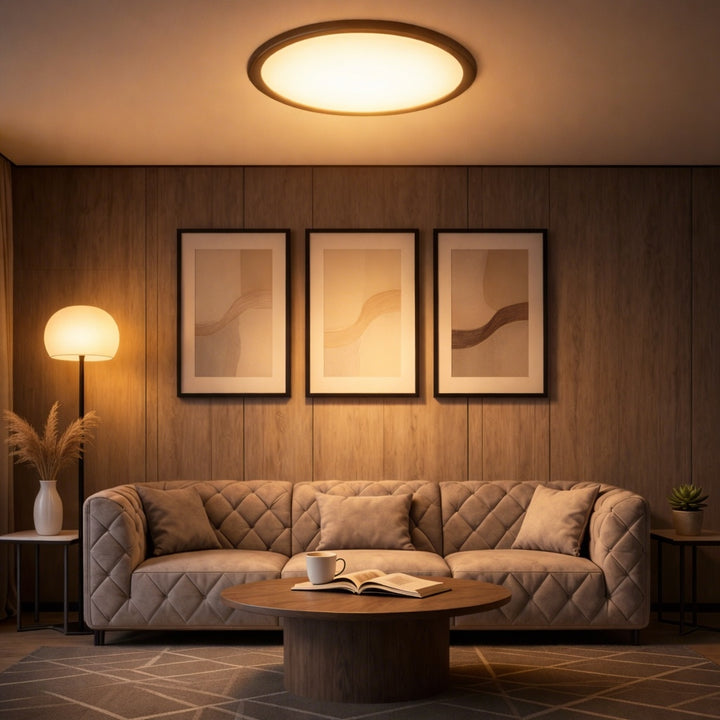 Modern Round LED Flush Mount Ceiling Light Aluminum Acrylic Dimmable 72W 3430LM