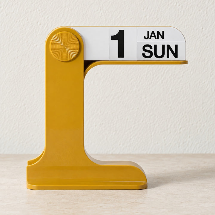 Minimalist Desk Calendar Wooden Block Compact Design ABS Material Functional Organizer