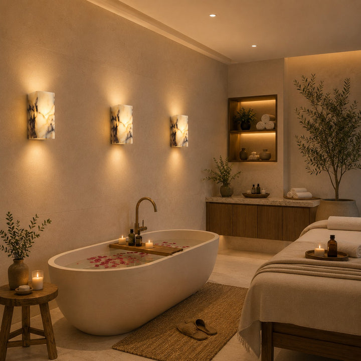 Natural Minimalist Wall Light Waterproof Stone Wall Mounted LED Fixture for Indoor Outdoor Use