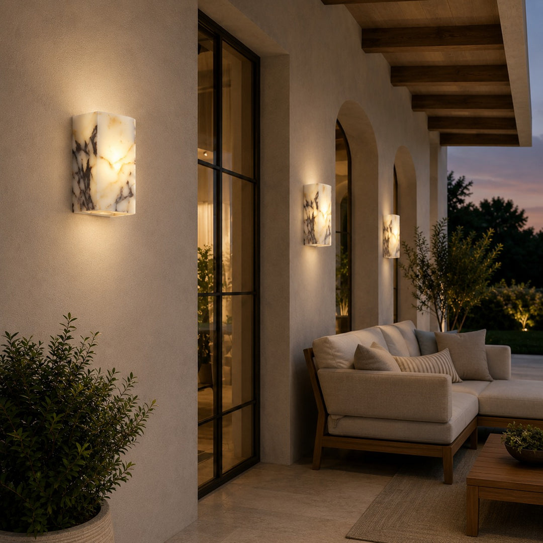 Natural Minimalist Wall Light Waterproof Stone Wall Mounted LED Fixture for Indoor Outdoor Use