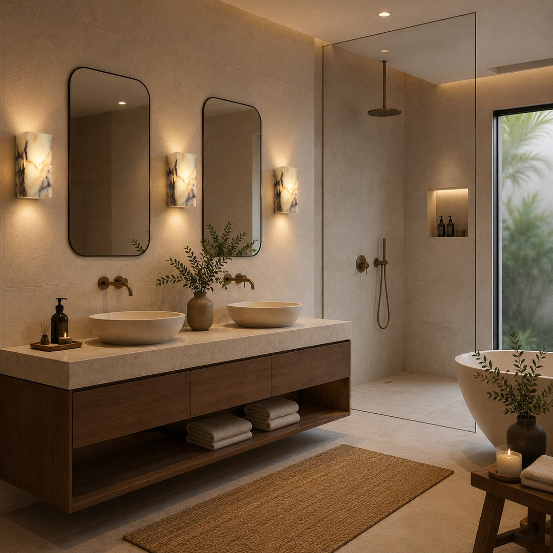 Natural Minimalist Wall Light Waterproof Stone Wall Mounted LED Fixture for Indoor Outdoor Use