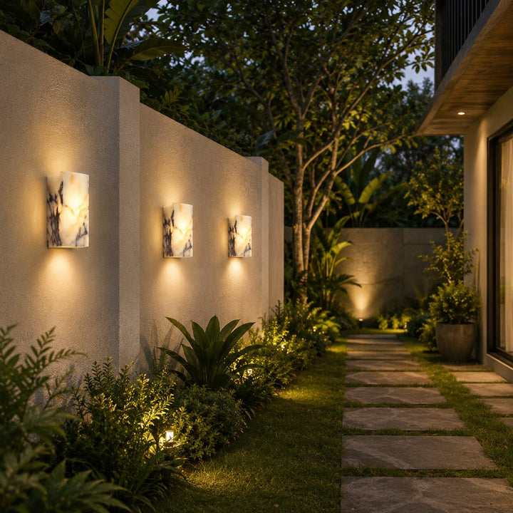 Natural Minimalist Wall Light Waterproof Stone Wall Mounted LED Fixture for Indoor Outdoor Use