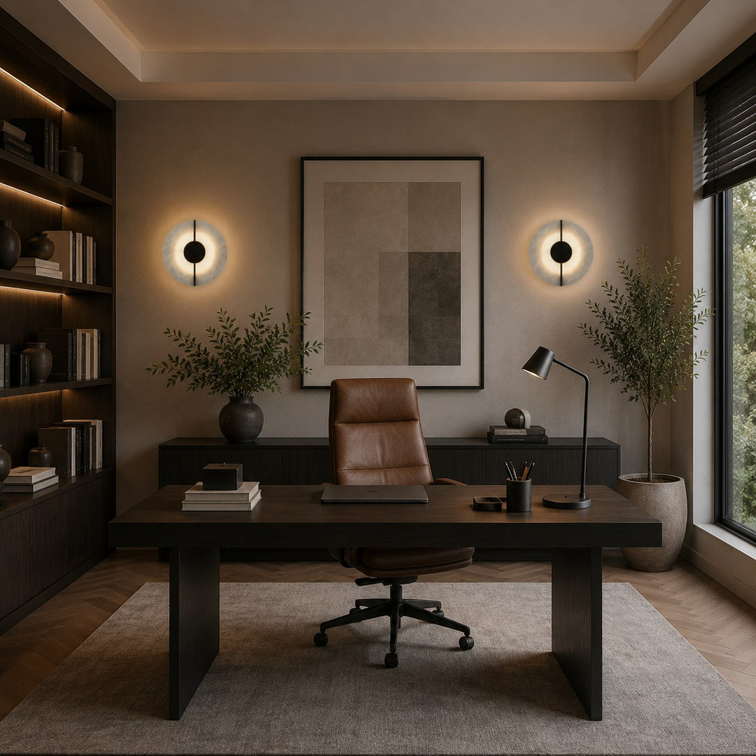 Nordic Minimalist Wall Light Wall Mounted Metal Fixture with Marble Accent LED Indoor Design