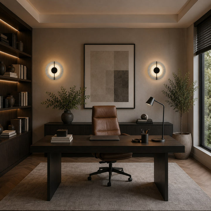 Nordic Minimalist Wall Light Wall Mounted Metal Fixture with Marble Accent LED Indoor Design