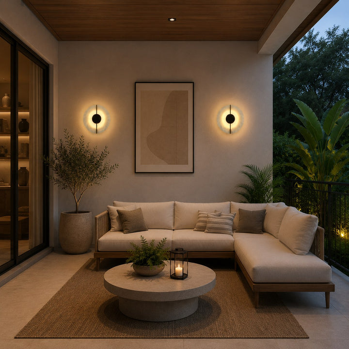Nordic Minimalist Wall Light Wall Mounted Metal Fixture with Marble Accent LED Indoor Design