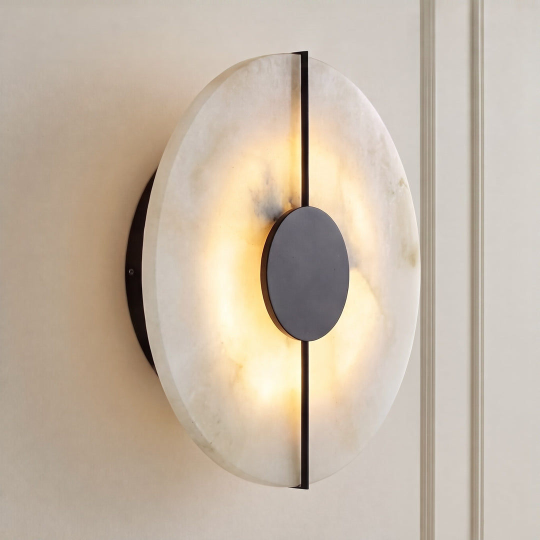 Nordic Minimalist Wall Light Wall Mounted Metal Fixture with Marble Accent LED Indoor Design
