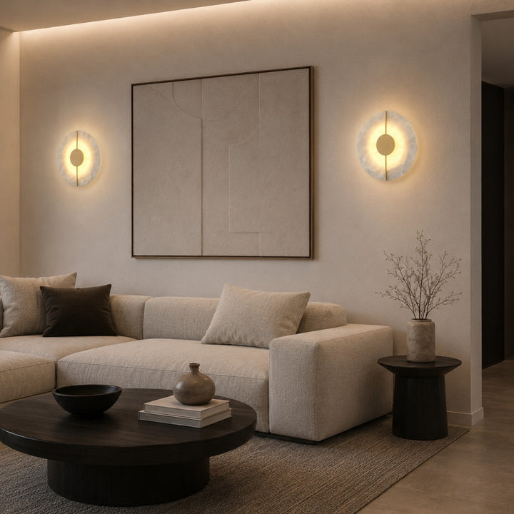 Nordic Minimalist Wall Light Wall Mounted Metal Fixture with Marble Accent LED Indoor Design