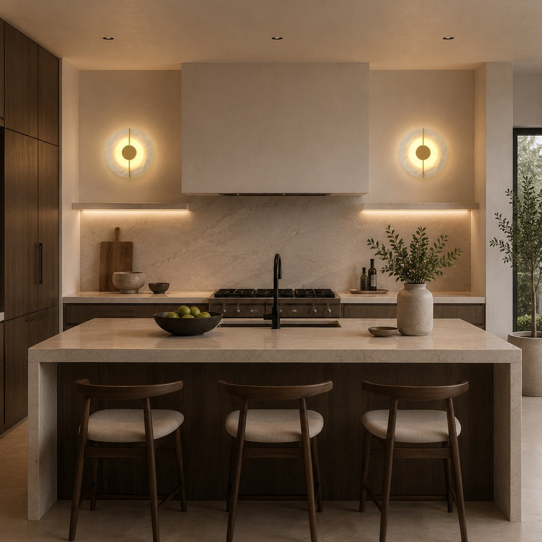 Nordic Minimalist Wall Light Wall Mounted Metal Fixture with Marble Accent LED Indoor Design