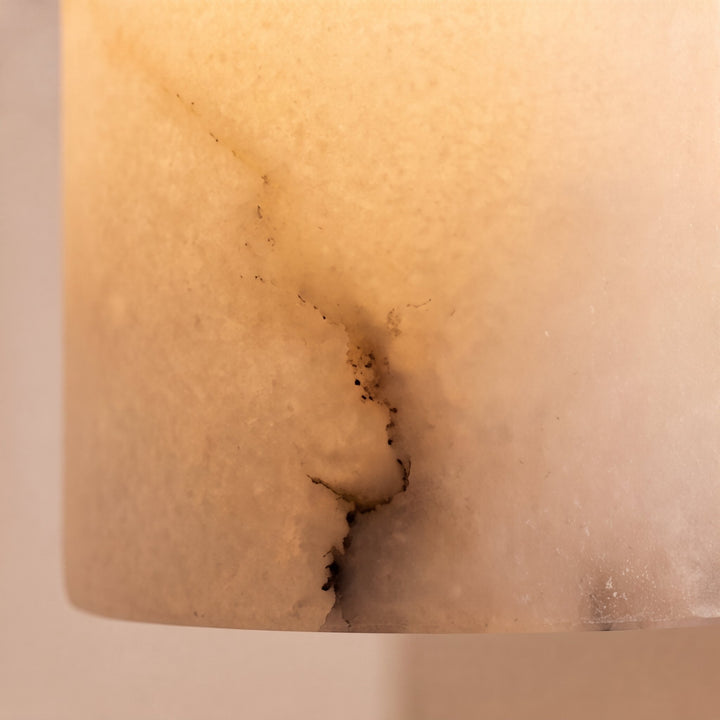 Nordic Pendant Light Copper Body Alabaster Shade Adjustable Height LED Kitchen Pendant Lighting