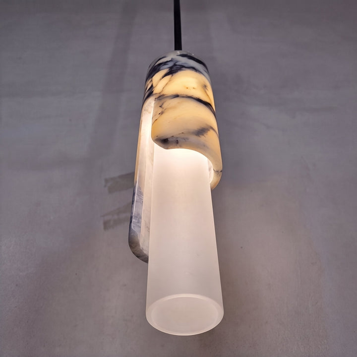 Nordic Pendant Light Hanging Alabaster Marble Adjustable LED for Kitchen Pendant Lighting