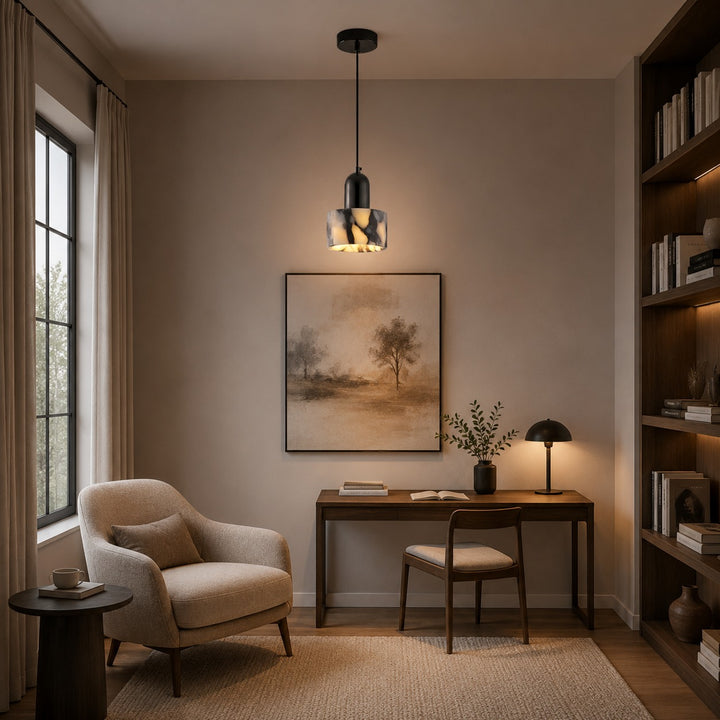 Nordic Pendant Light Hanging Alabaster Marble Adjustable LED for Kitchen Pendant Lighting