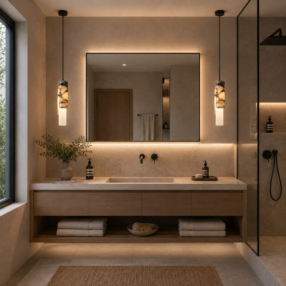 Nordic Pendant Light Hanging Alabaster Marble Adjustable LED for Kitchen Pendant Lighting