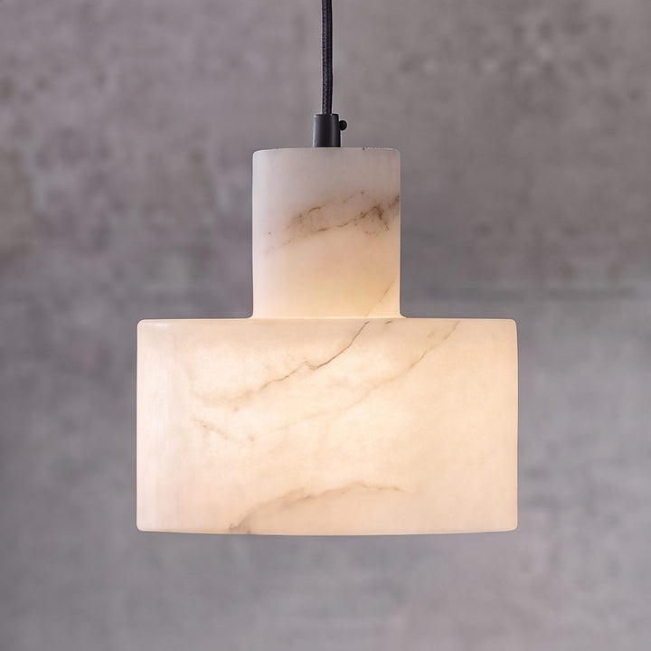 Nordic Pendant Light Hanging Alabaster Shade with Adjustable Copper LED for Kitchen Island
