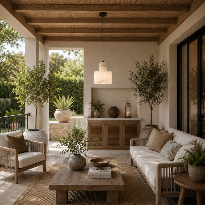 Nordic Pendant Light Hanging Alabaster Shade with Adjustable Copper LED for Kitchen Island