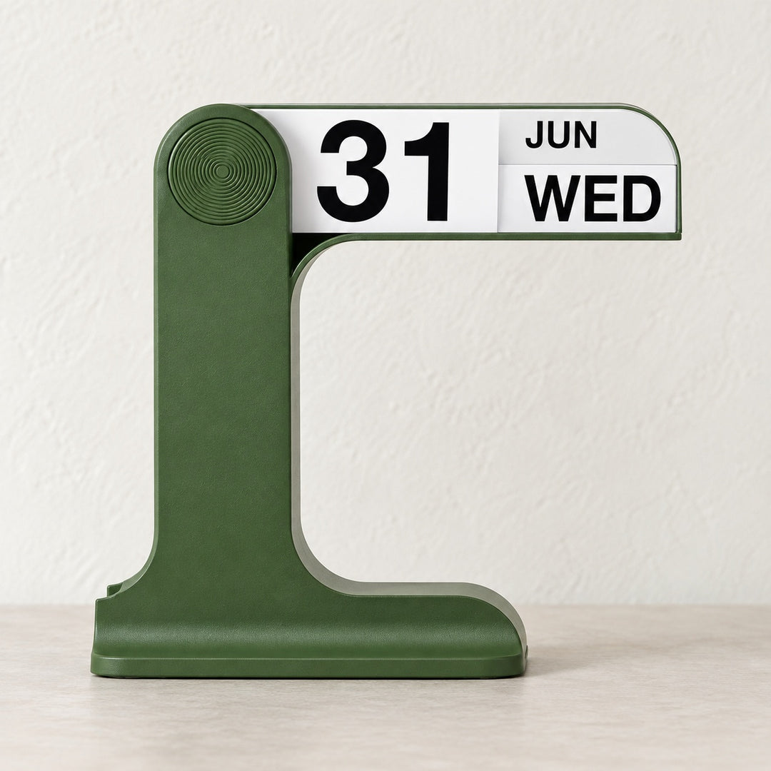 Minimalist Desk Calendar Wooden Block Compact Design ABS Material Functional Organizer