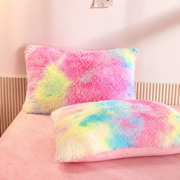 Cozy Plush Bedding Set Soft Duvet Cover Fluffy Pillowcases Fleece Fabric Machine Washable