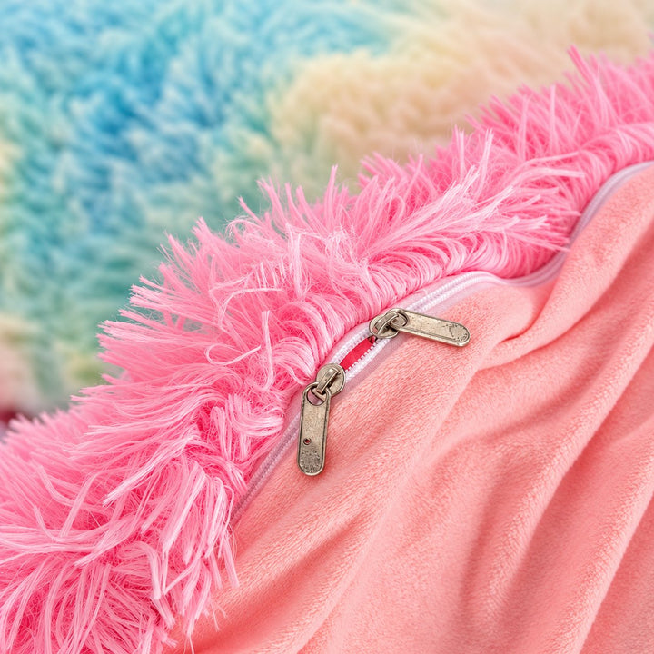 Cozy Plush Bedding Set Soft Duvet Cover Fluffy Pillowcases Fleece Fabric Machine Washable