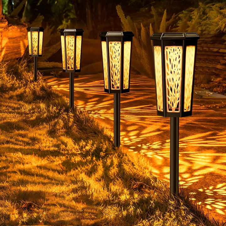 Retro Solar Pathway Lights Ground Mounted ABS LED Waterproof with Dusk-to-Dawn Sensor