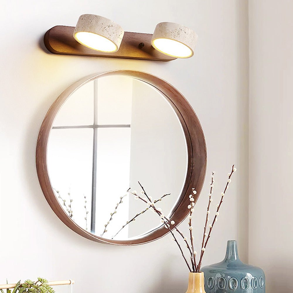 Rustic Bathroom Wall Light Wood Vanity Fixture LED Hardwired 110V-120V Simple Design 2