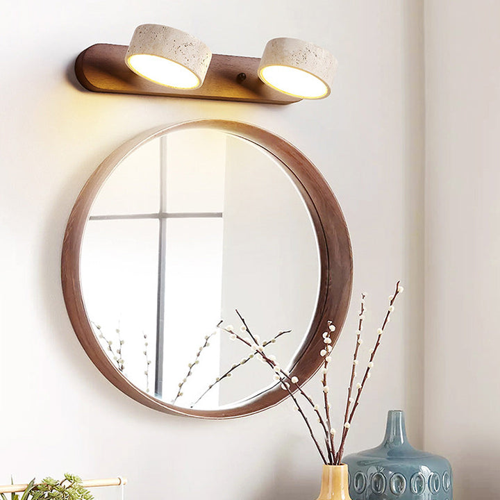 Rustic Bathroom Wall Light Wood Vanity Fixture LED Hardwired 110V-120V Simple Design 2