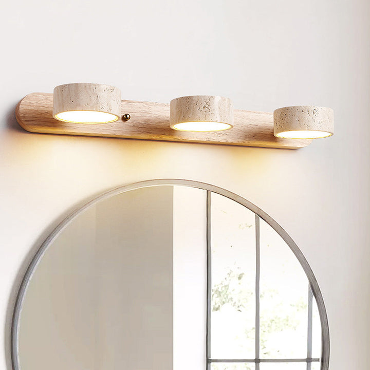 Rustic Bathroom Wall Light Wood Vanity Fixture LED Hardwired 110V-120V Simple Design 4