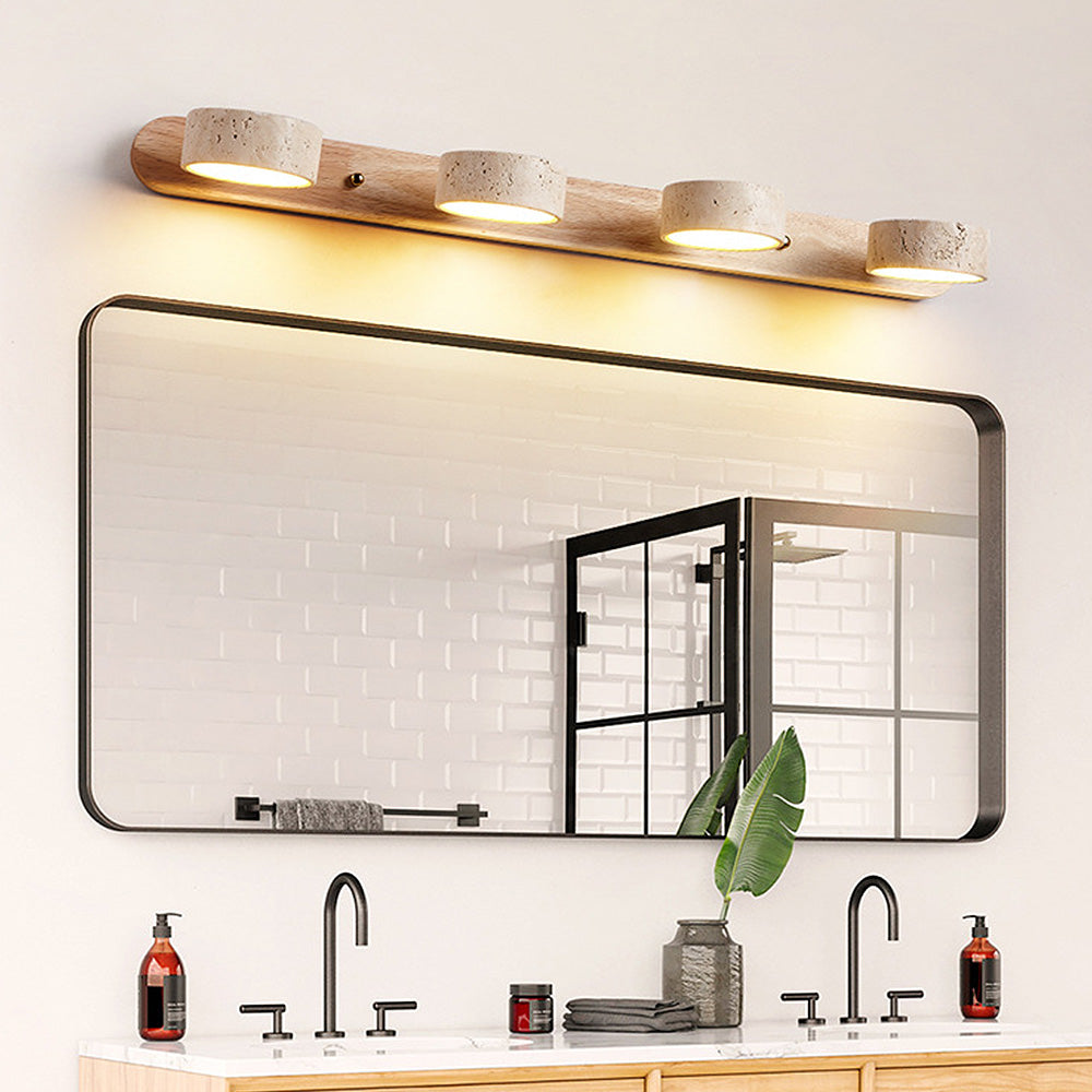 Rustic Bathroom Wall Light Wood Vanity Fixture LED Hardwired 110V-120V Simple Design 6