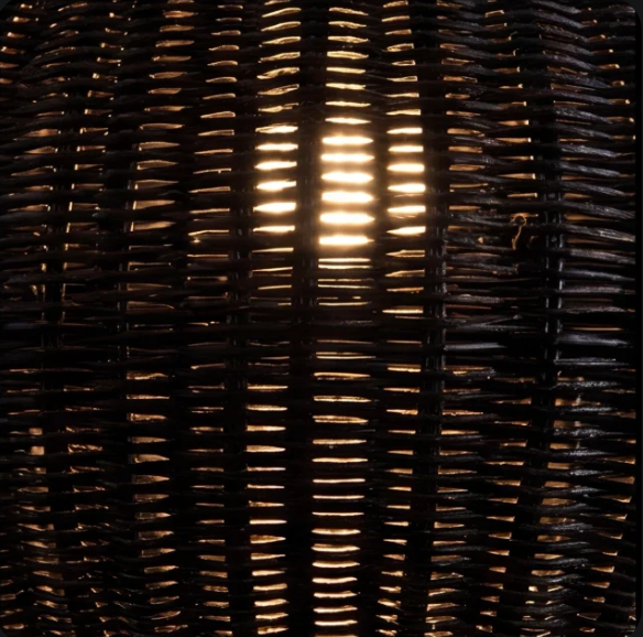 Waterproof Retro Pendant Light Adjustable Hanging Rattan Outdoor LED Warm White 4W