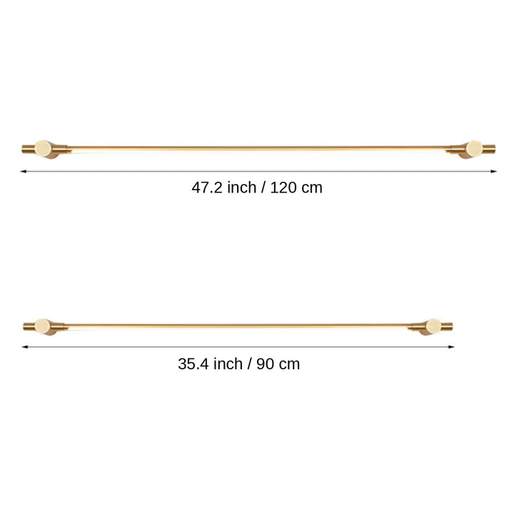 Modern Brass Bathroom Vanity Light Wall Mounted LED Fixture with Acrylic Shade 35.4 Inches