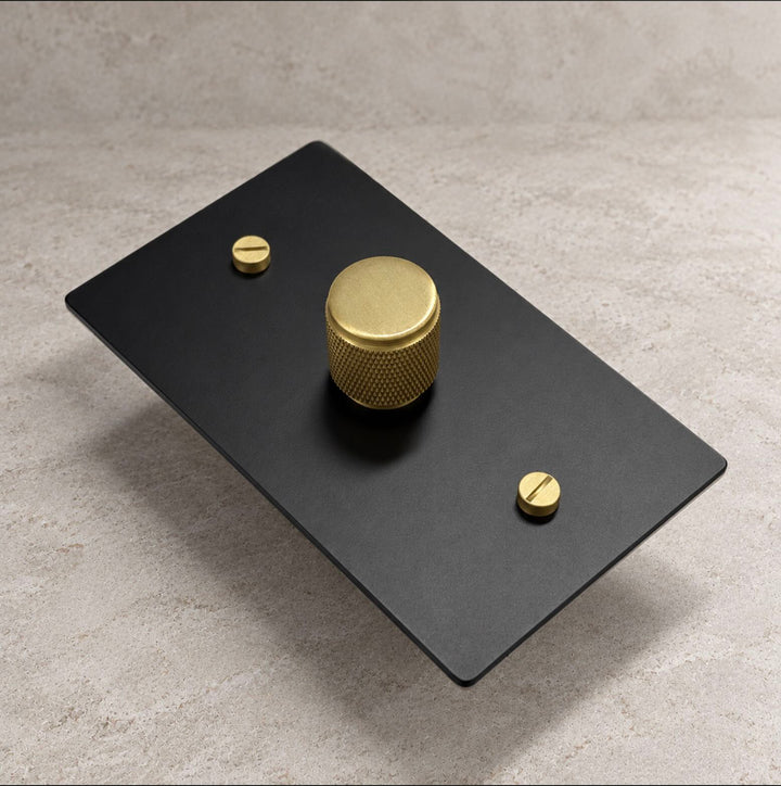 Solid Brass 3-Way Rotary Dimmer Light Switch – 1–4 Gang