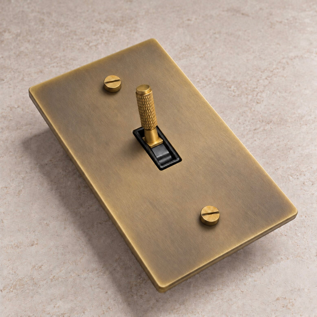 Solid Brass Toggle Light Switch – 3-Way, 1–4 Gang