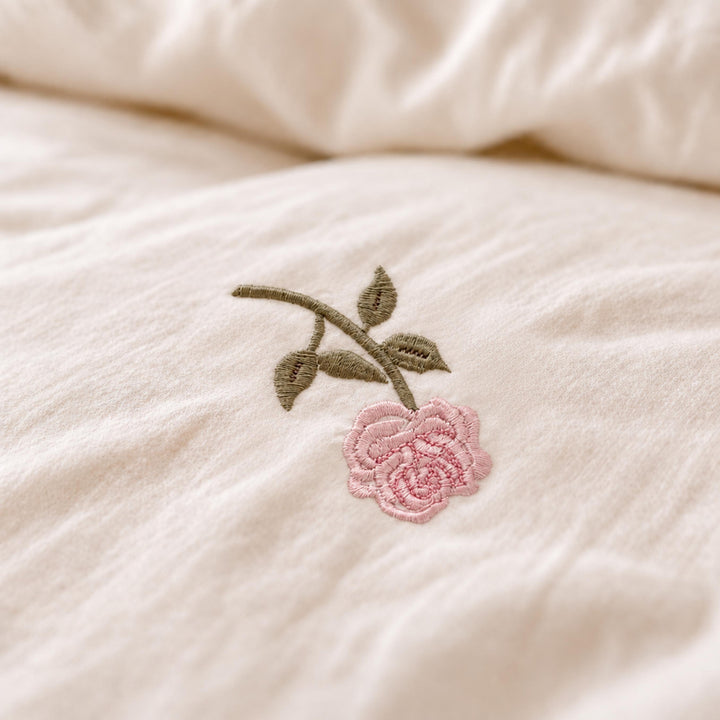 Floral Duvet Cover Set with Ruffled Pillowcases Soft Polyester for Coquette Bedroom Decor